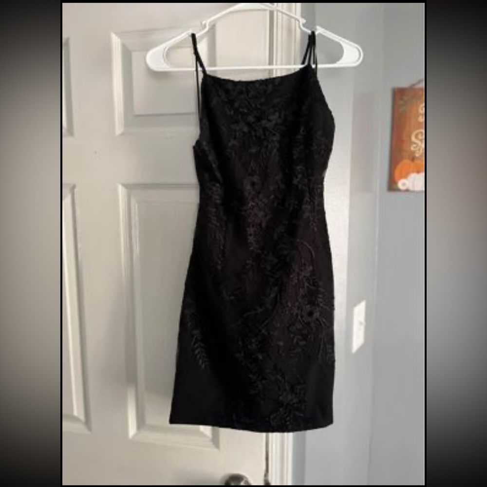 Black Lace Homecoming Dress